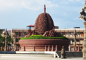 One of Angkor Wat temple in nature with big tree with scaffolding